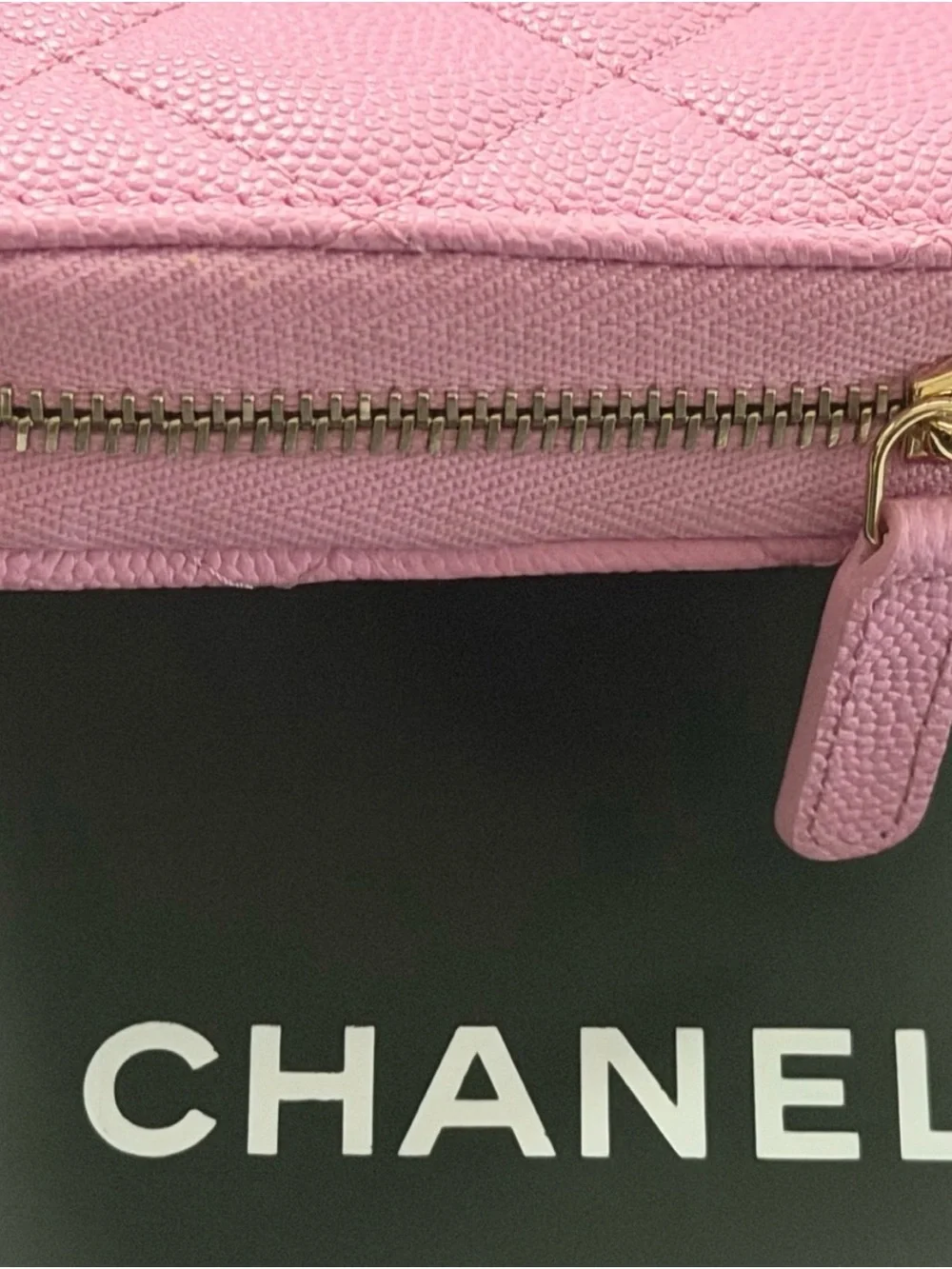 CHANEL Pink Quilted Zip-Around Long Wallet with CC Logo